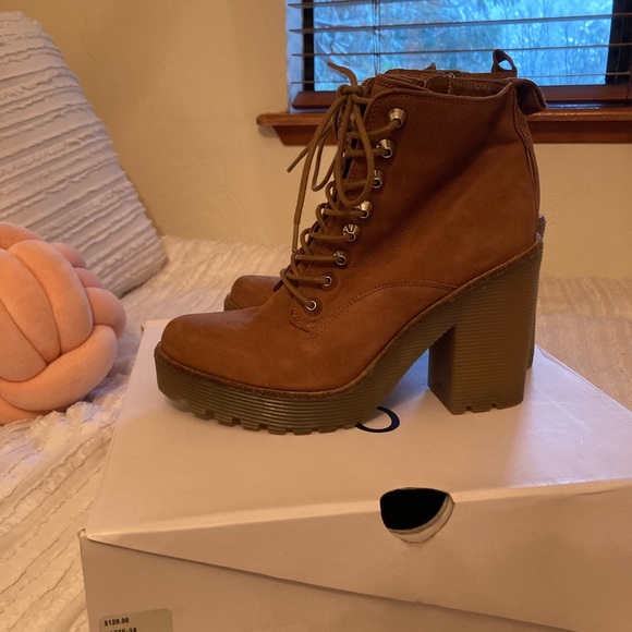 Brown Lace Up Boots - Picture 2 of 4